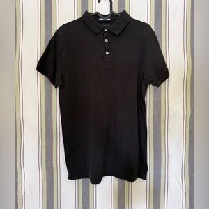 Textured Black Polo Shirt